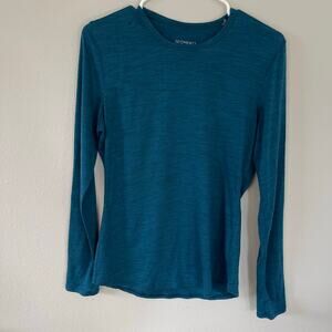 SEGMENTS Blue Merino Wool Long Sleeve Top (S)
